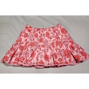 Jessica Simpson Rowana Eyelet Mini Skirt Pink Floral Medium Elastic Waist